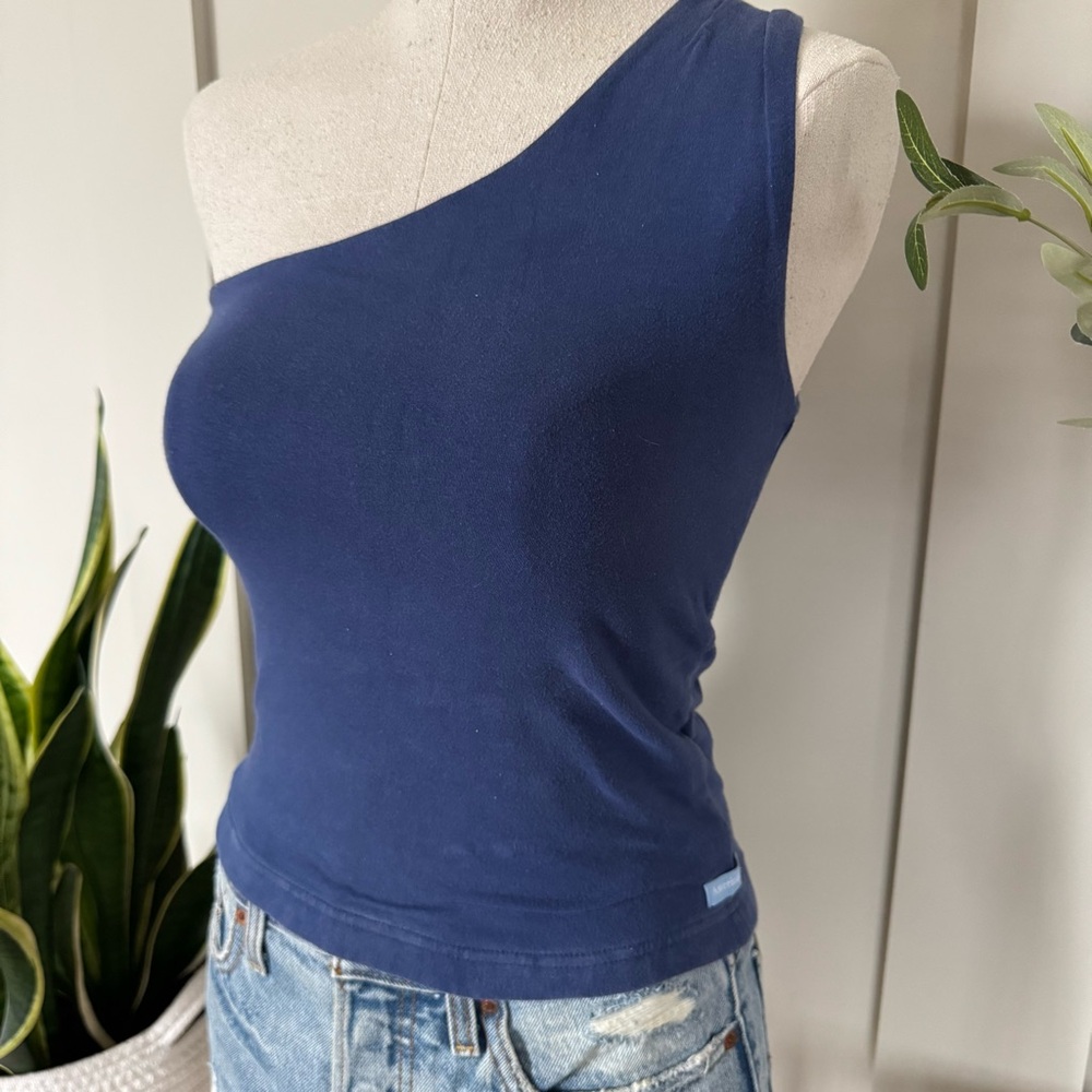 AE One-Shoulder Blue Top - Picture 2 of 5